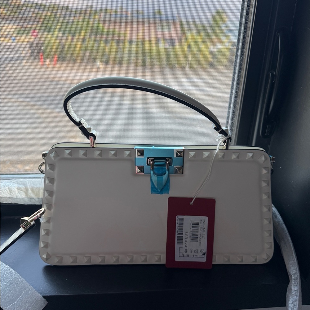 White Studded Handbag Valentino